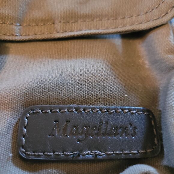 Magellan's Canvas Crossbody Ttavel Messenger Bag Gray Bottle Holder - Picture 2 of 16